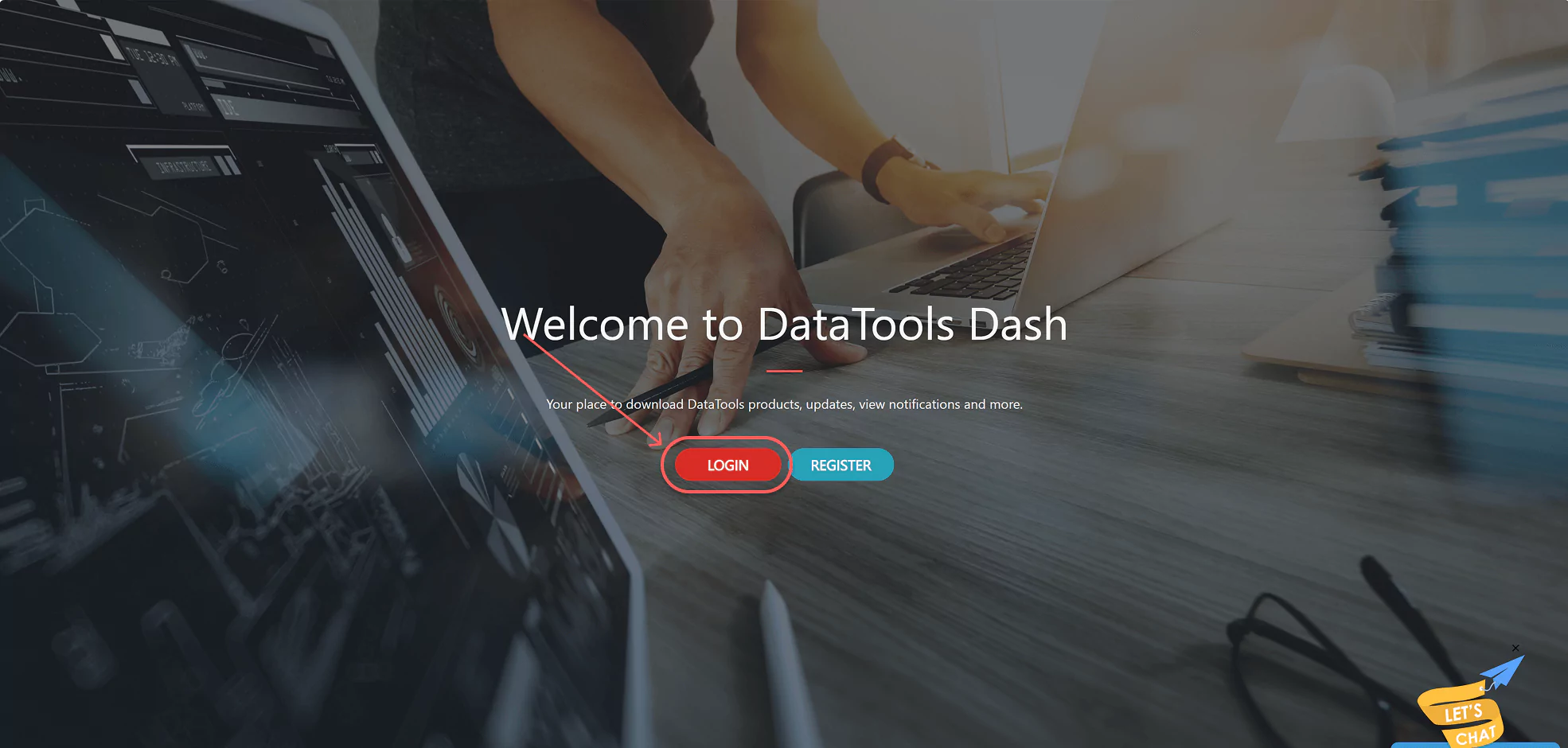 DASH login page