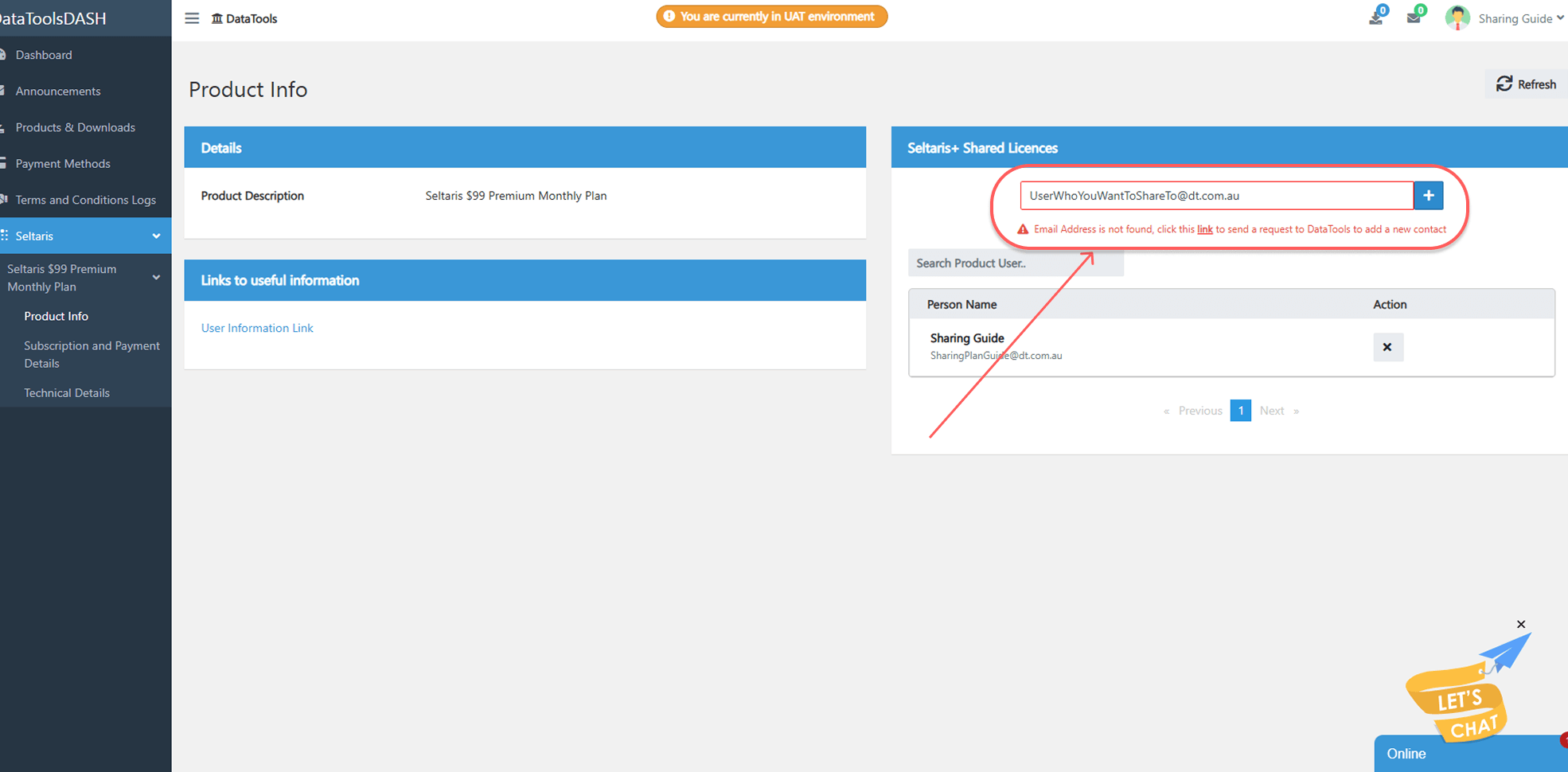 DASH product user's page