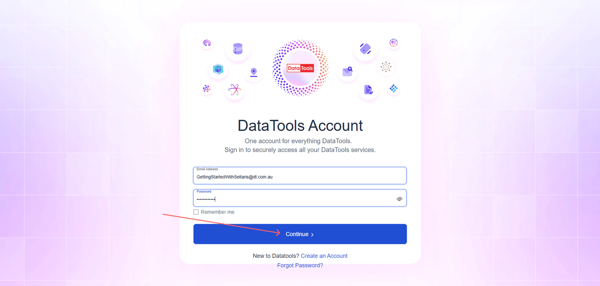 Sign in page